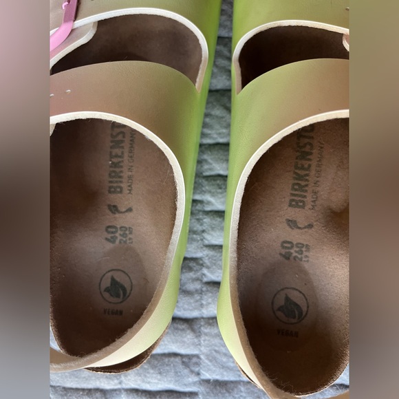 Birkenstock women’s Milano Birko-floor vegan sandals pink green ombre size 40 - Picture 3 of 8